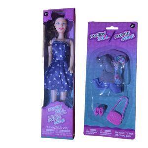 Fashion Doll Poupee Mode 11.5” Doll Accessories & Outfit Bundle Ages 3+